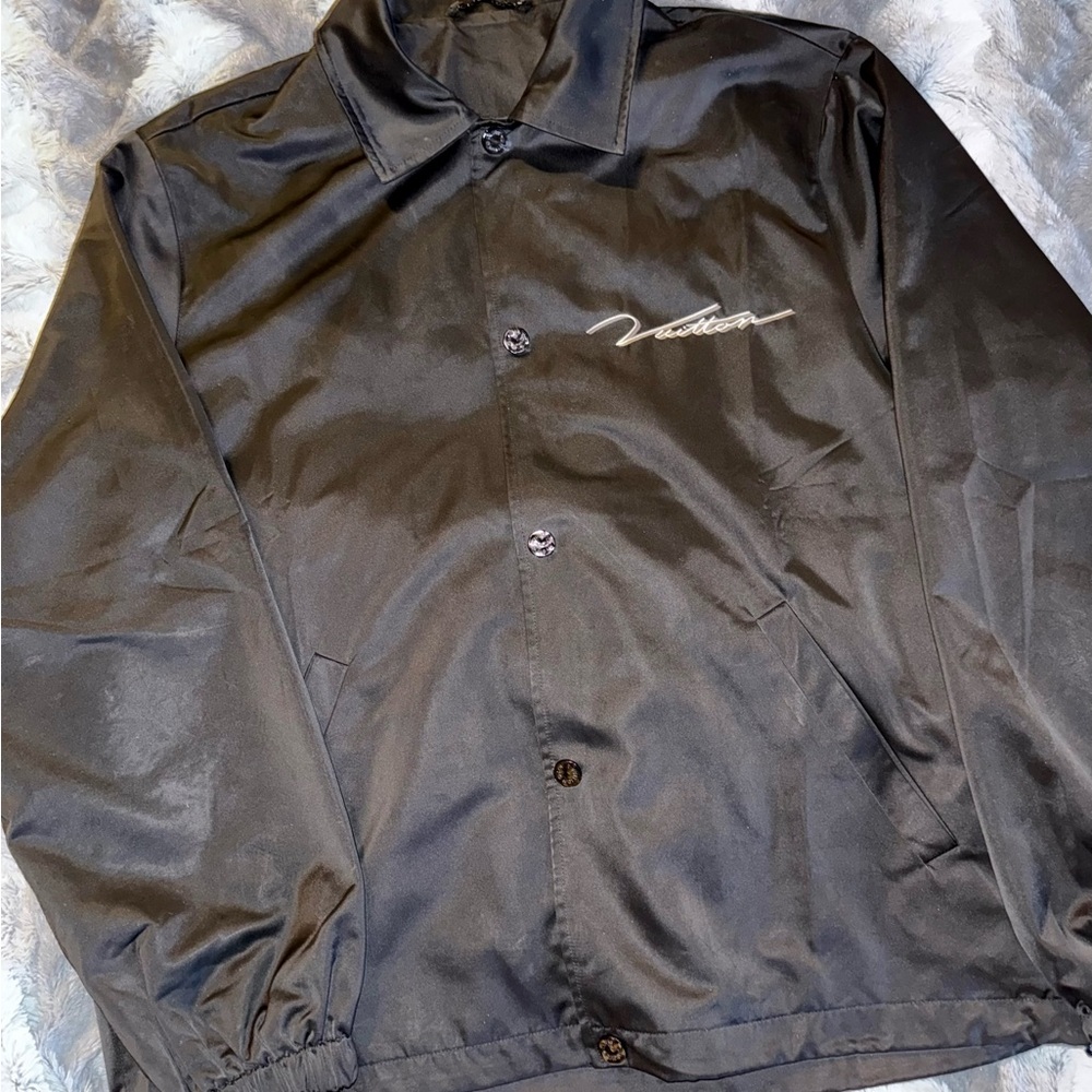 Black Jacket with Embroidered Logo